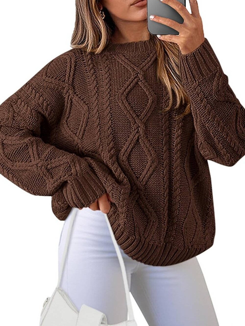 Trendy Chunky Cozy Long Sleeve Fall Sweater for Women - Casual Knit Top